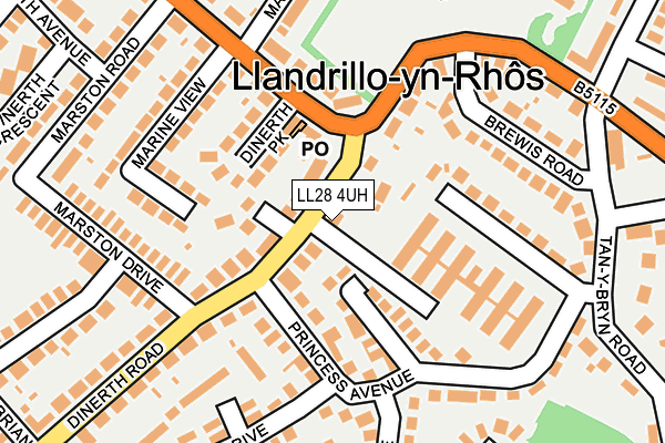 LL28 4UH map - OS OpenMap – Local (Ordnance Survey)