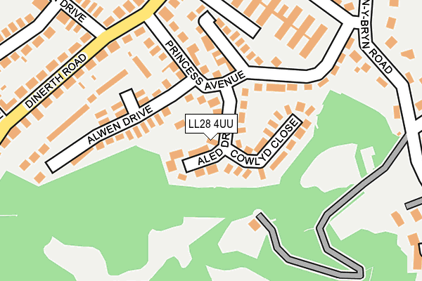 LL28 4UU map - OS OpenMap – Local (Ordnance Survey)