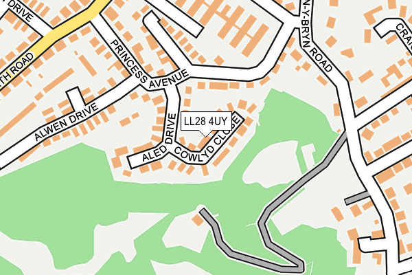 LL28 4UY map - OS OpenMap – Local (Ordnance Survey)