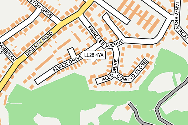 LL28 4YA map - OS OpenMap – Local (Ordnance Survey)