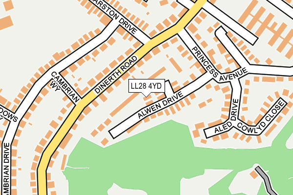 LL28 4YD map - OS OpenMap – Local (Ordnance Survey)