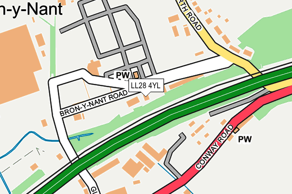 LL28 4YL map - OS OpenMap – Local (Ordnance Survey)