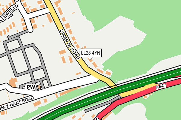 LL28 4YN map - OS OpenMap – Local (Ordnance Survey)
