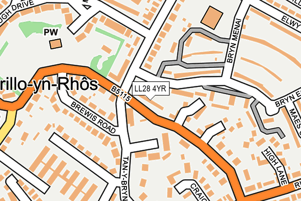 LL28 4YR map - OS OpenMap – Local (Ordnance Survey)