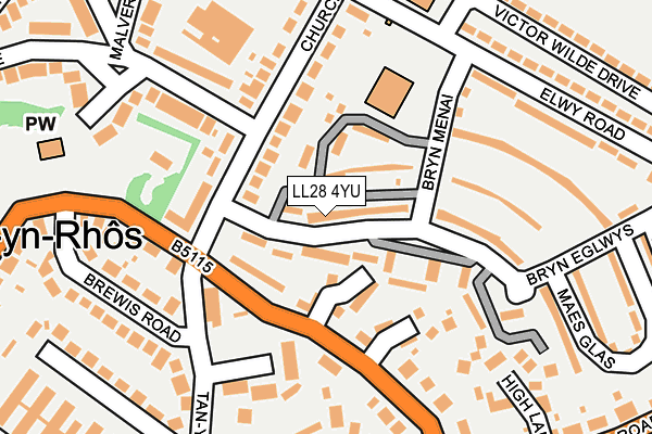 LL28 4YU map - OS OpenMap – Local (Ordnance Survey)
