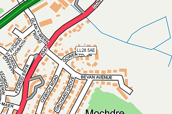 LL28 5AE map - OS OpenMap – Local (Ordnance Survey)
