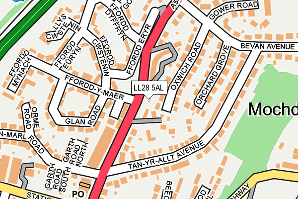 LL28 5AL map - OS OpenMap – Local (Ordnance Survey)