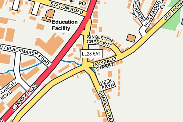 LL28 5AT map - OS OpenMap – Local (Ordnance Survey)