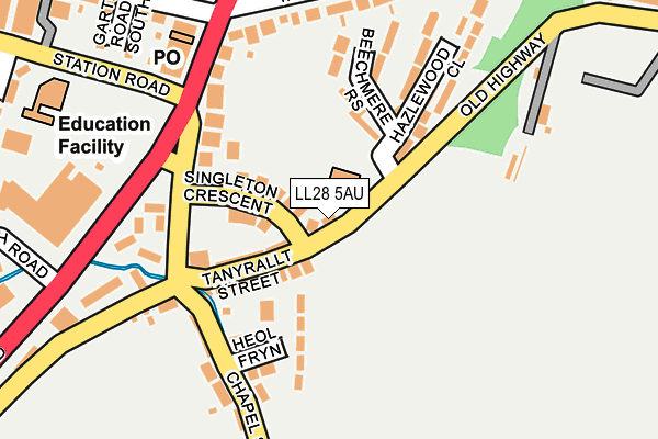 LL28 5AU map - OS OpenMap – Local (Ordnance Survey)