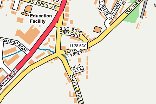 LL28 5AY map - OS OpenMap – Local (Ordnance Survey)