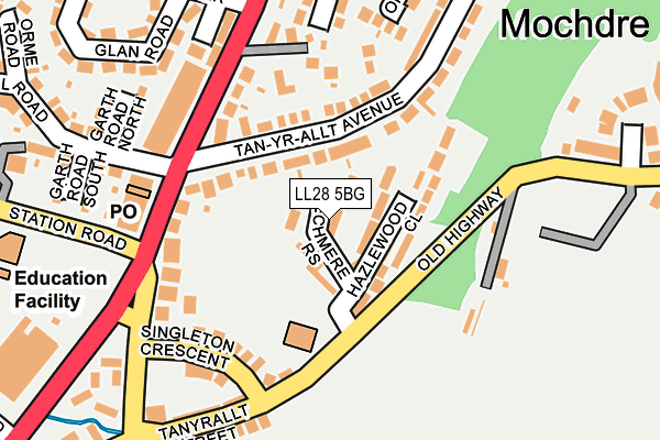 LL28 5BG map - OS OpenMap – Local (Ordnance Survey)