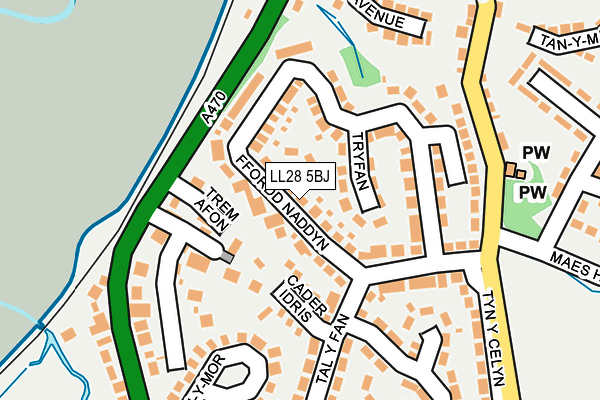LL28 5BJ map - OS OpenMap – Local (Ordnance Survey)