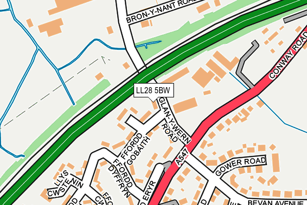 LL28 5BW map - OS OpenMap – Local (Ordnance Survey)