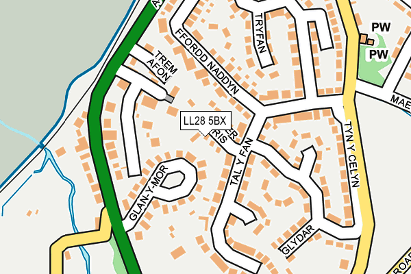 LL28 5BX map - OS OpenMap – Local (Ordnance Survey)