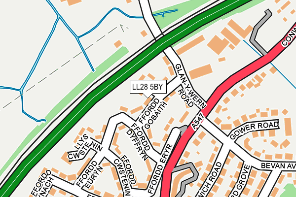 LL28 5BY map - OS OpenMap – Local (Ordnance Survey)