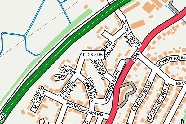 LL28 5DB map - OS OpenMap – Local (Ordnance Survey)