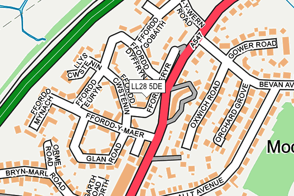 LL28 5DE map - OS OpenMap – Local (Ordnance Survey)