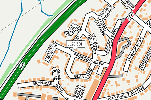 LL28 5DH map - OS OpenMap – Local (Ordnance Survey)