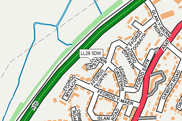 LL28 5DW map - OS OpenMap – Local (Ordnance Survey)