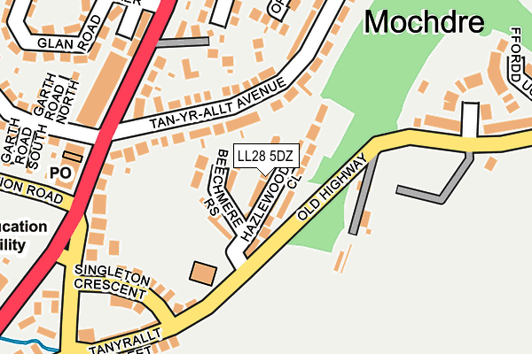 LL28 5DZ map - OS OpenMap – Local (Ordnance Survey)