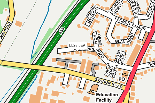 LL28 5EA map - OS OpenMap – Local (Ordnance Survey)