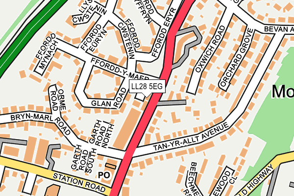 LL28 5EG map - OS OpenMap – Local (Ordnance Survey)