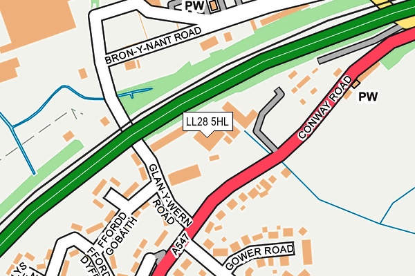 LL28 5HL map - OS OpenMap – Local (Ordnance Survey)