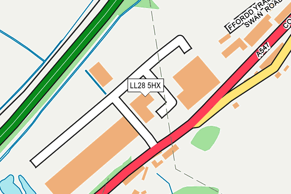 LL28 5HX map - OS OpenMap – Local (Ordnance Survey)