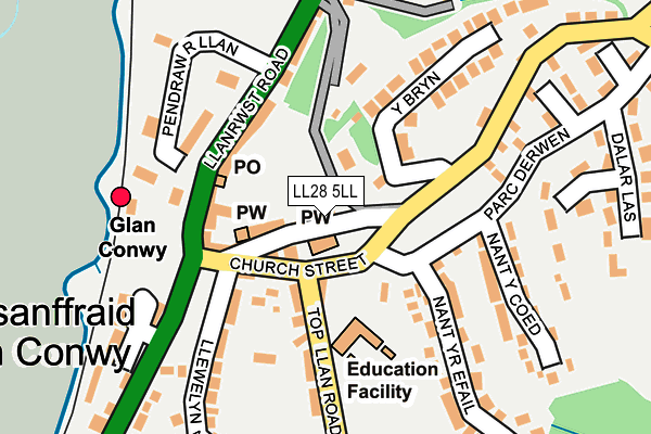 LL28 5LL map - OS OpenMap – Local (Ordnance Survey)