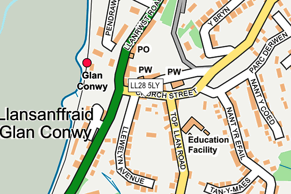 LL28 5LY map - OS OpenMap – Local (Ordnance Survey)