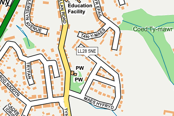 LL28 5NE map - OS OpenMap – Local (Ordnance Survey)