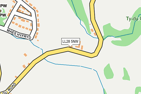 LL28 5NW map - OS OpenMap – Local (Ordnance Survey)