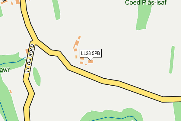 LL28 5PB map - OS OpenMap – Local (Ordnance Survey)
