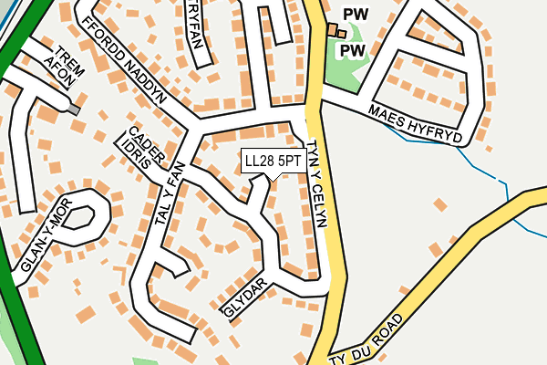 LL28 5PT map - OS OpenMap – Local (Ordnance Survey)