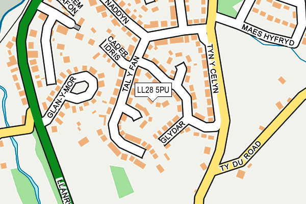 LL28 5PU map - OS OpenMap – Local (Ordnance Survey)