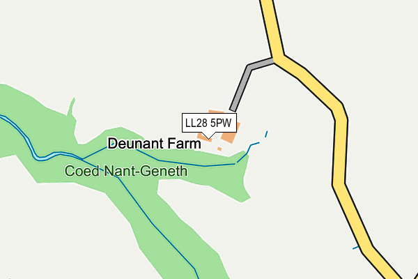 LL28 5PW map - OS OpenMap – Local (Ordnance Survey)