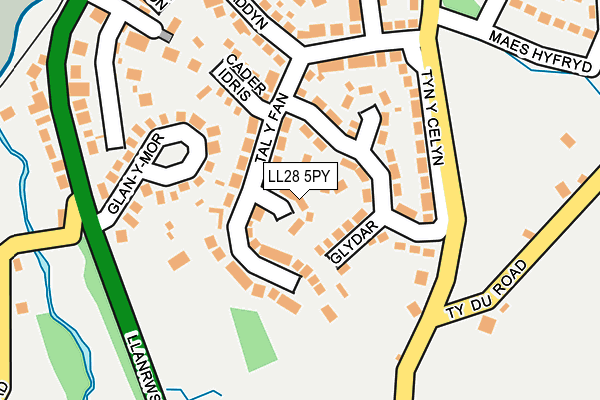 LL28 5PY map - OS OpenMap – Local (Ordnance Survey)