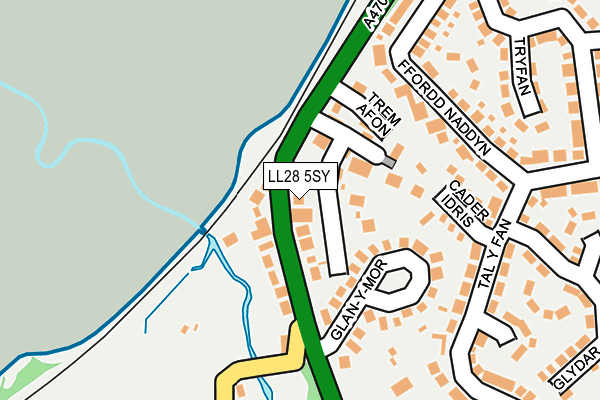 LL28 5SY map - OS OpenMap – Local (Ordnance Survey)