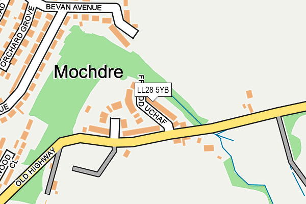 LL28 5YB map - OS OpenMap – Local (Ordnance Survey)