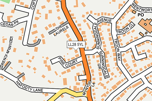 LL28 5YL map - OS OpenMap – Local (Ordnance Survey)