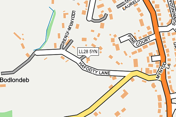 LL28 5YN map - OS OpenMap – Local (Ordnance Survey)