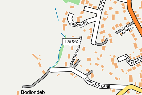 LL28 5YQ map - OS OpenMap – Local (Ordnance Survey)