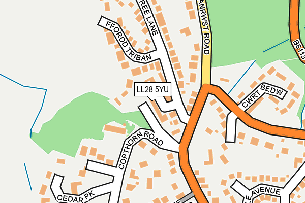 LL28 5YU map - OS OpenMap – Local (Ordnance Survey)