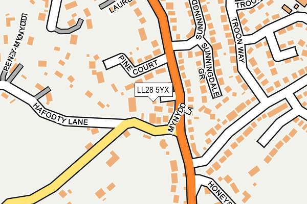 LL28 5YX map - OS OpenMap – Local (Ordnance Survey)