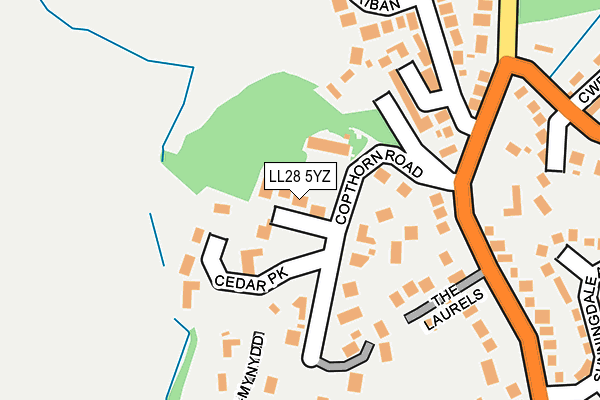LL28 5YZ map - OS OpenMap – Local (Ordnance Survey)