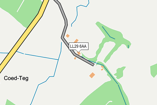 LL29 6AA map - OS OpenMap – Local (Ordnance Survey)