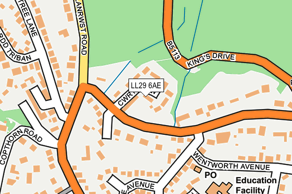 LL29 6AE map - OS OpenMap – Local (Ordnance Survey)