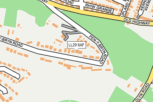 LL29 6AF map - OS OpenMap – Local (Ordnance Survey)
