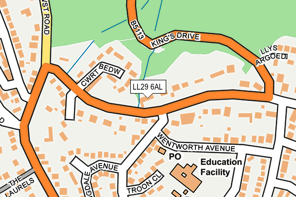LL29 6AL map - OS OpenMap – Local (Ordnance Survey)