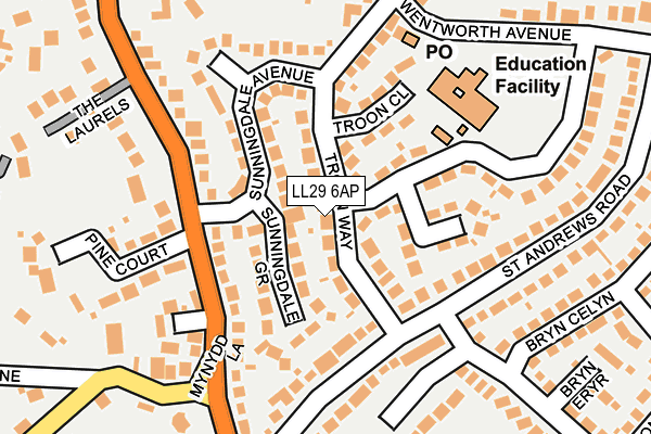 LL29 6AP map - OS OpenMap – Local (Ordnance Survey)